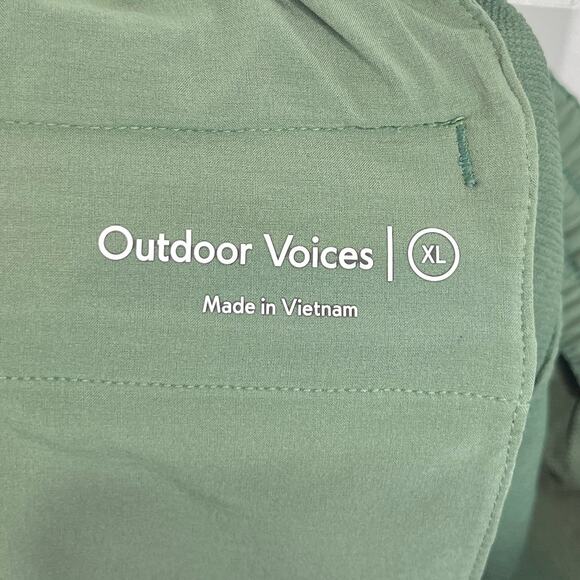 OUTDOOR VOICES RecTrek Ankle Crop Pants Zip Pocket Stretch Nylon Green XL - Picture 3 of 9